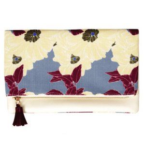 Rachel Pally Reversible Clutch Bag -Bloom Floral Yellow Mauve
